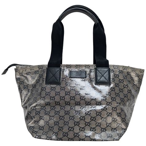 gucci grey tote bag|genuine gucci tote.